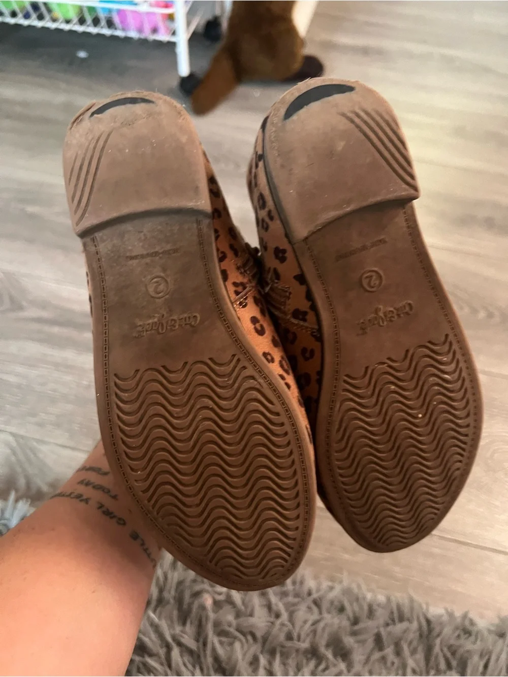 Cat & Jack Leopard Print Ankle Booties - Brown